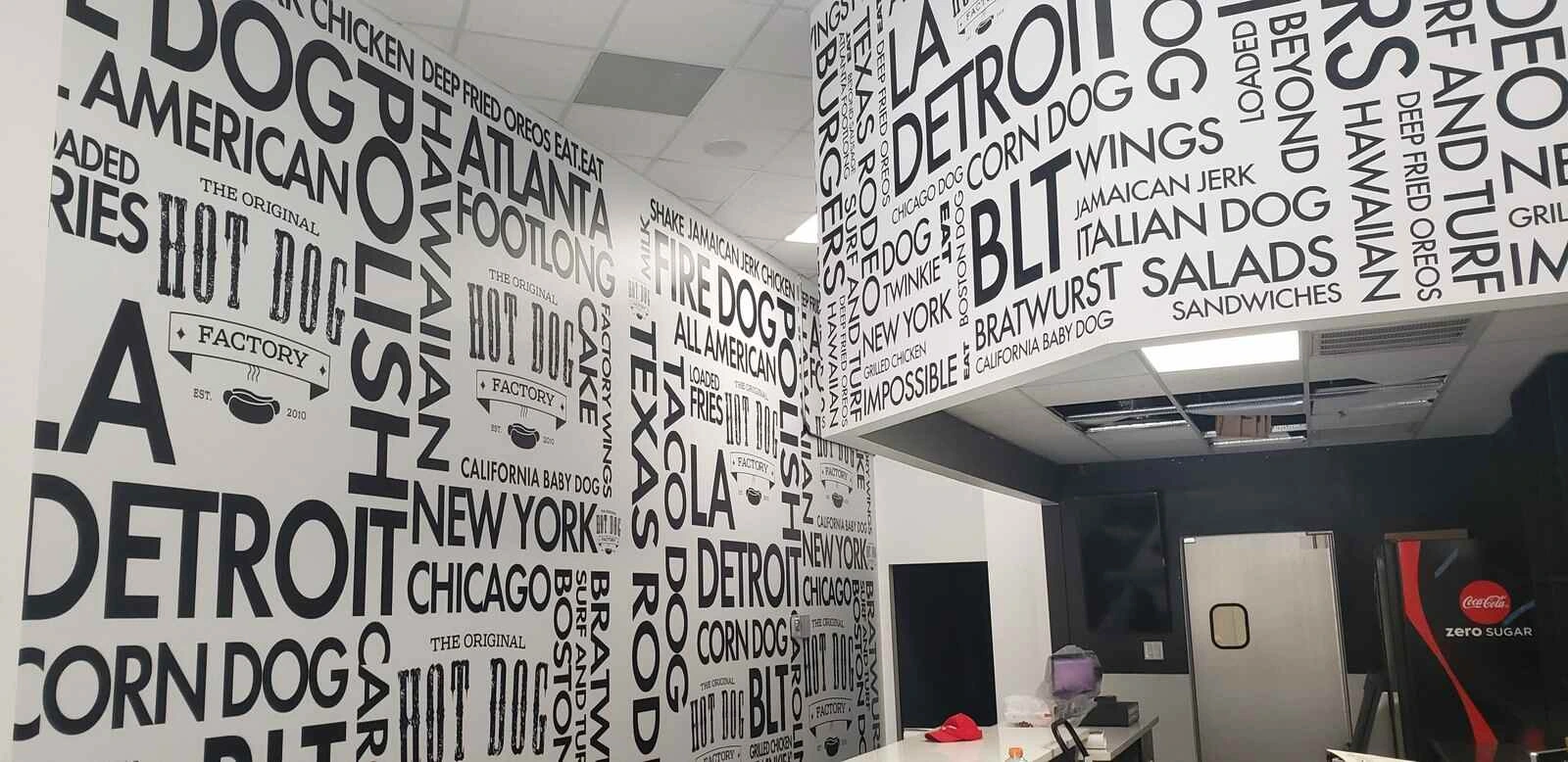 Large scale interior wall graphics