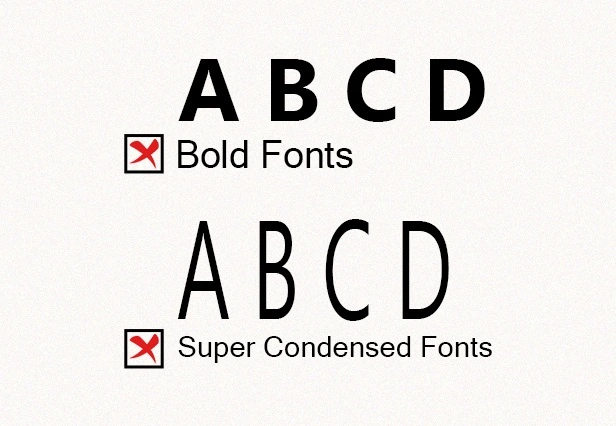 Avoid Italics, Scripts, or Condensed Fonts