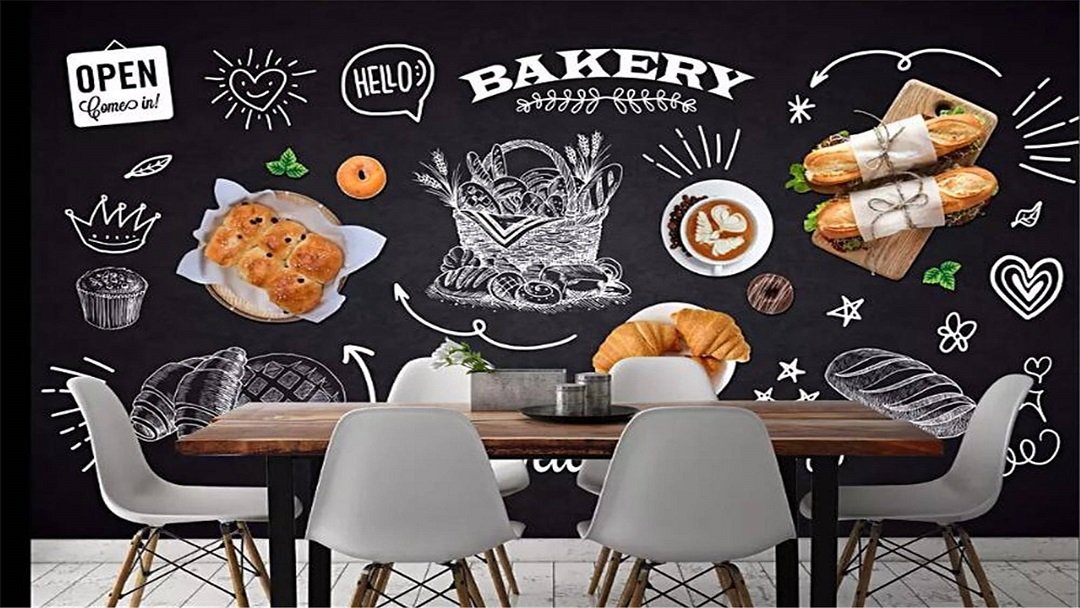 modern bakery shop wall mural