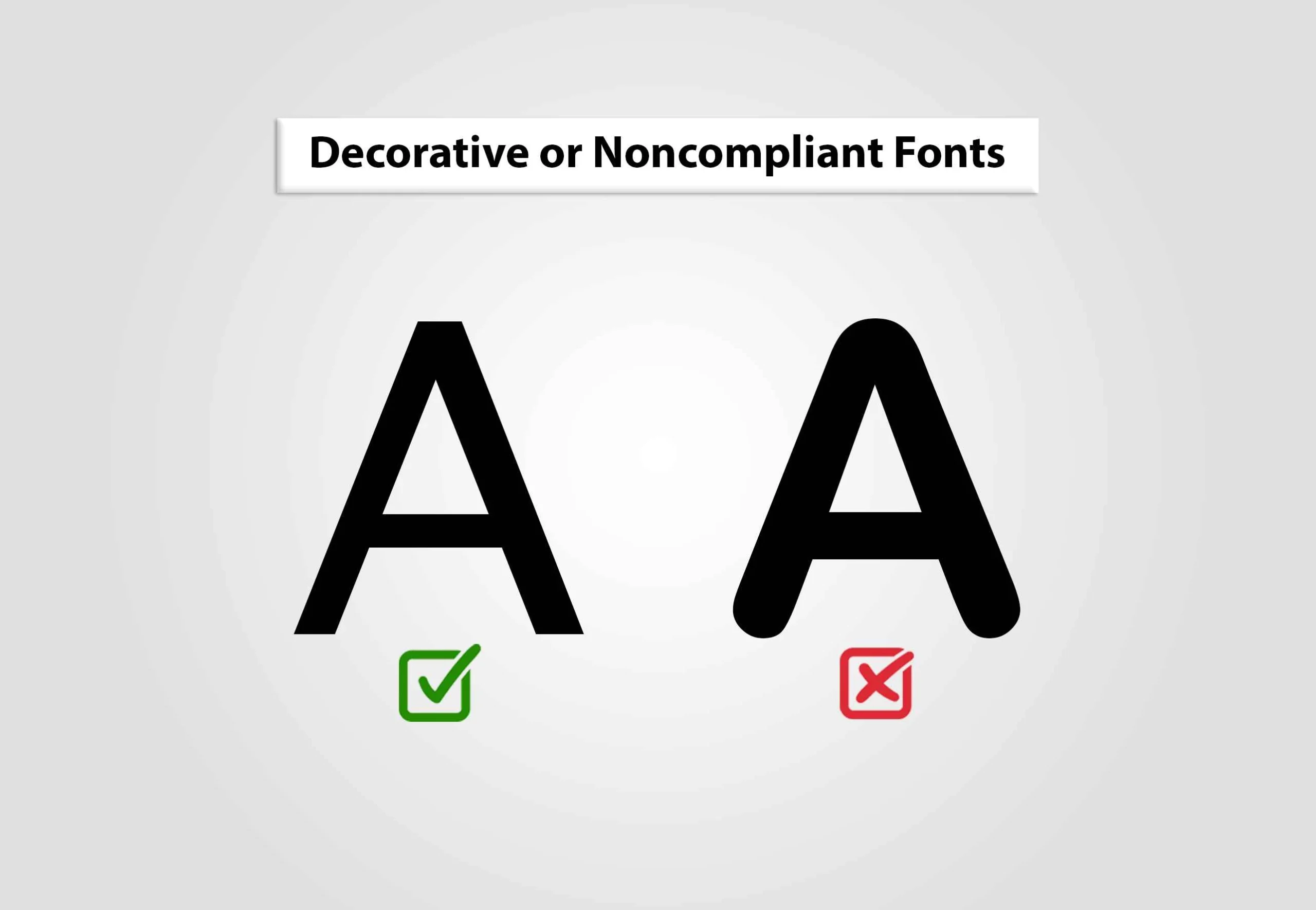 ADA Violations with Decorative or Noncompliant Fonts