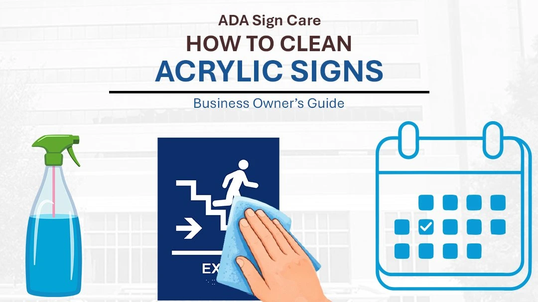 ADA sign care how to clean signs without damage using microfiber cloth and gentle cleaning solution