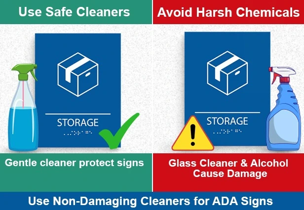 ADA Sign Care: How to Clean Acrylic Signs Without Damaging Them (Business Owner’s Guide) 1 ada sign care safe cleaners avoid harsh chemicals